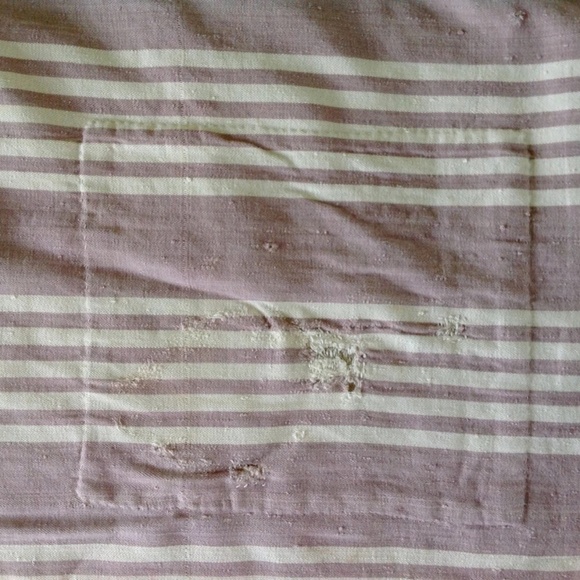 VINTAGE 1930s Lavender & Ecru French Striped Mattress Ticking, 4.7 yds - Picture 4 of 5